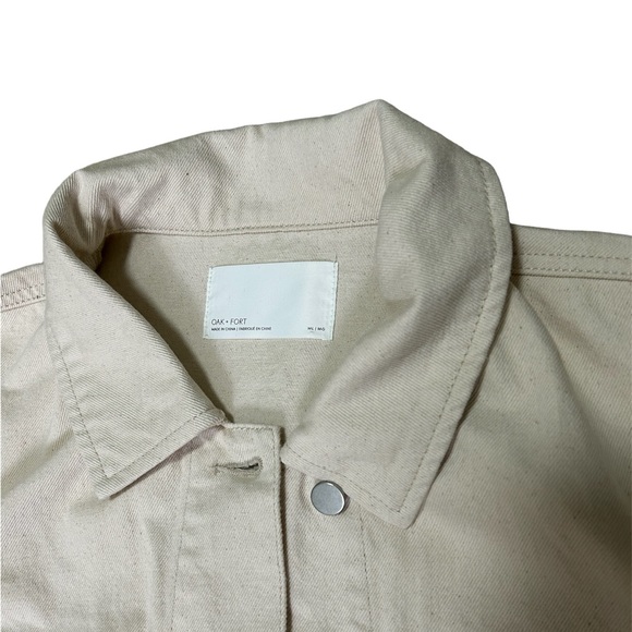 Oak + Fort Massive Oversized Cream Denim Jacket - Picture 2 of 8